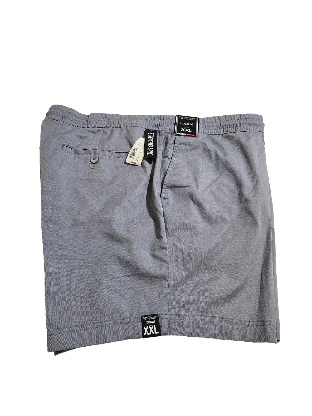 Roundtree & Yorke Mens Size XXL Shorts Drawstring Grey Flat Front Straight Fit 7
